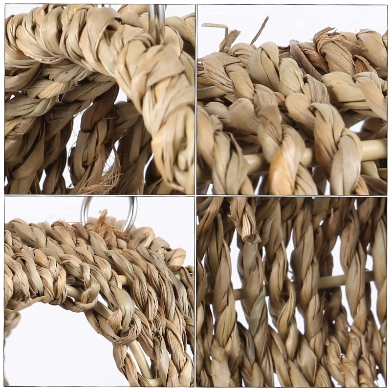 Hamaca para hámster, jaula colgante, túnel para cama, juguetes para ratas, tubos para mascotas, pájaros, loros, algas marinas, casas de ratán, hurón, tubo de Chinchilla tejido - imagen 4