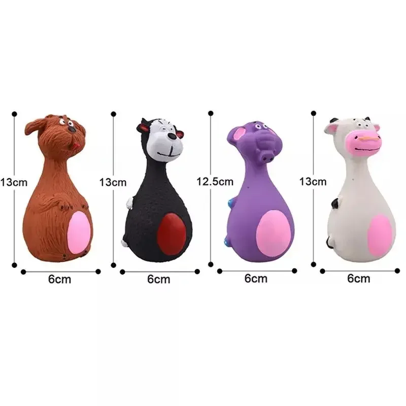 Juguetes de goma para perros chirriantes, juguete para masticar de látex resistente a mordeduras para perros, juguete con sonido para cachorros con forma de Animal, suministros para mascotas para perros pequeños, medianos y grandes - imagen 3
