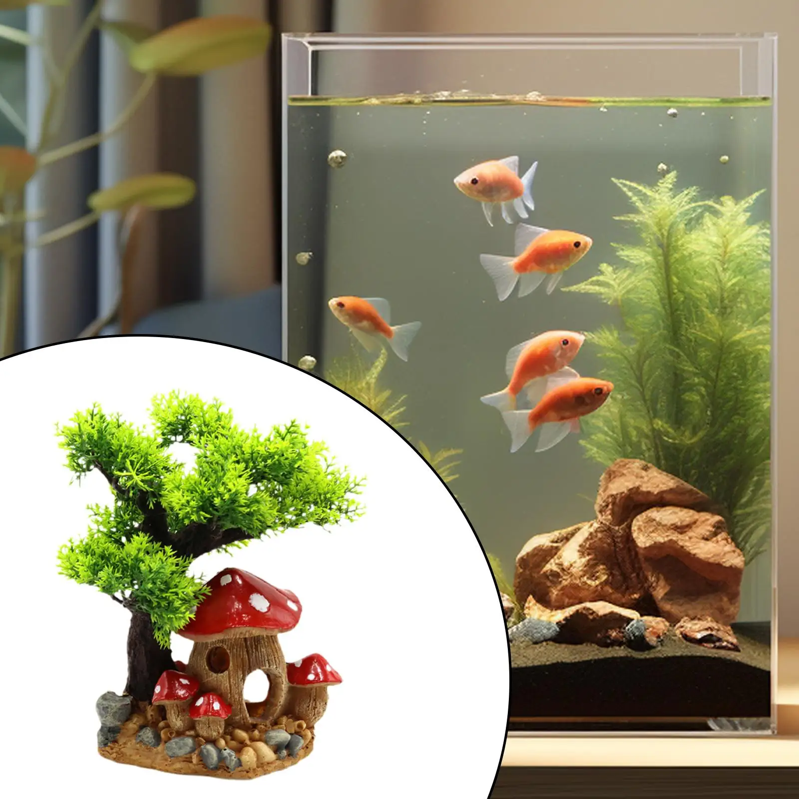 Aquarium Decoration Rockery,Fish Tank Landscape Ornament,Decorative Fish Tank Decor,Tree Ornament for Balcony Micro Landscape
