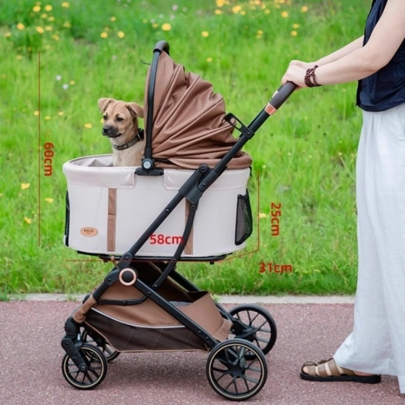 Cochecito plegable para perros y gatos con transportin extraible - imagen 2