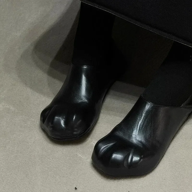 Adorable garra de gato, zapatos sin cordones de cuero suave con parte inferior plana, zapatos planos Mary Jane para mujer, zapatos casuales cómodos, suela de goma - imagen 2