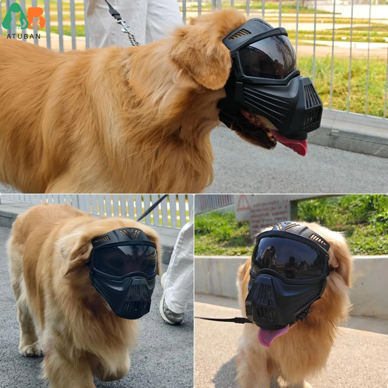 ATUBAN Gafas para perros de razas grandes, protección UV, gafas de sol integrales para perros, resistentes al viento, a prueba de polvo, a prueba de nieve, para ojos de mascotas - imagen 3