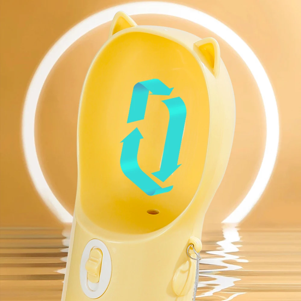 Botella portátil para perros pequeños y grandes, dispensador de agua con diseño de orejas de gato, suministros para mascotas, 400ml - imagen 5