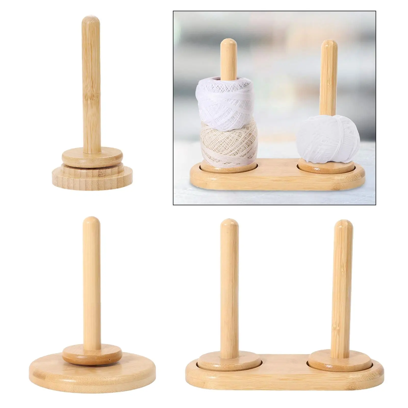 Yarn Holder Stand Wool Ball Holder Stable Rotating Crafting Supplies Gift for - imagen 2