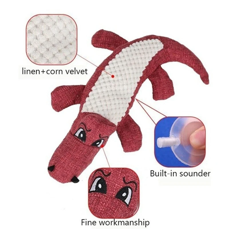 Juguete masticable para perro cocodrilo interactivo sonoro morder - imagen 2