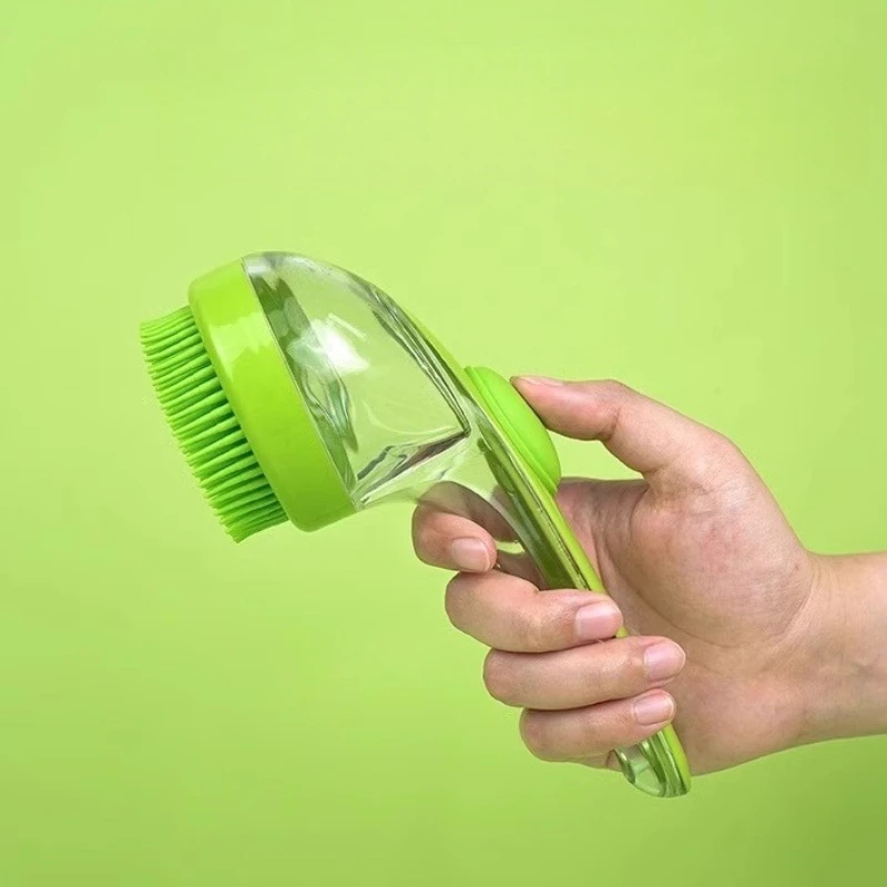 Cepillo 2 en 1 para el cuidado de mascotas: herramienta de masaje y fregado en el baño para perros y gatos: exfoliante y listado suave para un lavado calmante