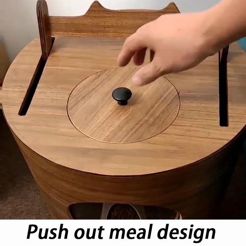 Comederos automáticos de madera curvada de 3KG, alimentación de perros, dispensador de coquetas para gatos de alta capacidad con tazón, comederos, accesorios para alimentos para mascotas - imagen 4