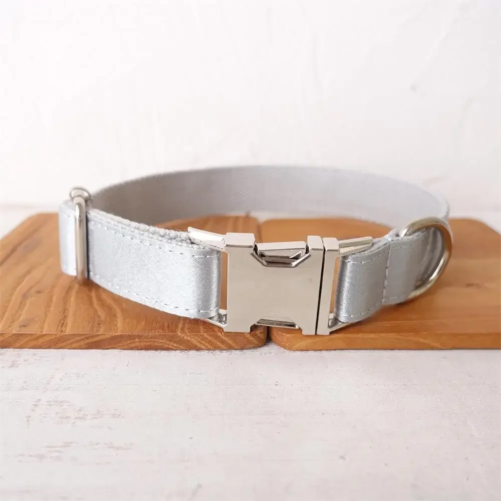 Collar personalizado para perro, Correa plateada brillante con grabado gratis, etiqueta de nombre de identificación, accesorio para mascotas - imagen 2
