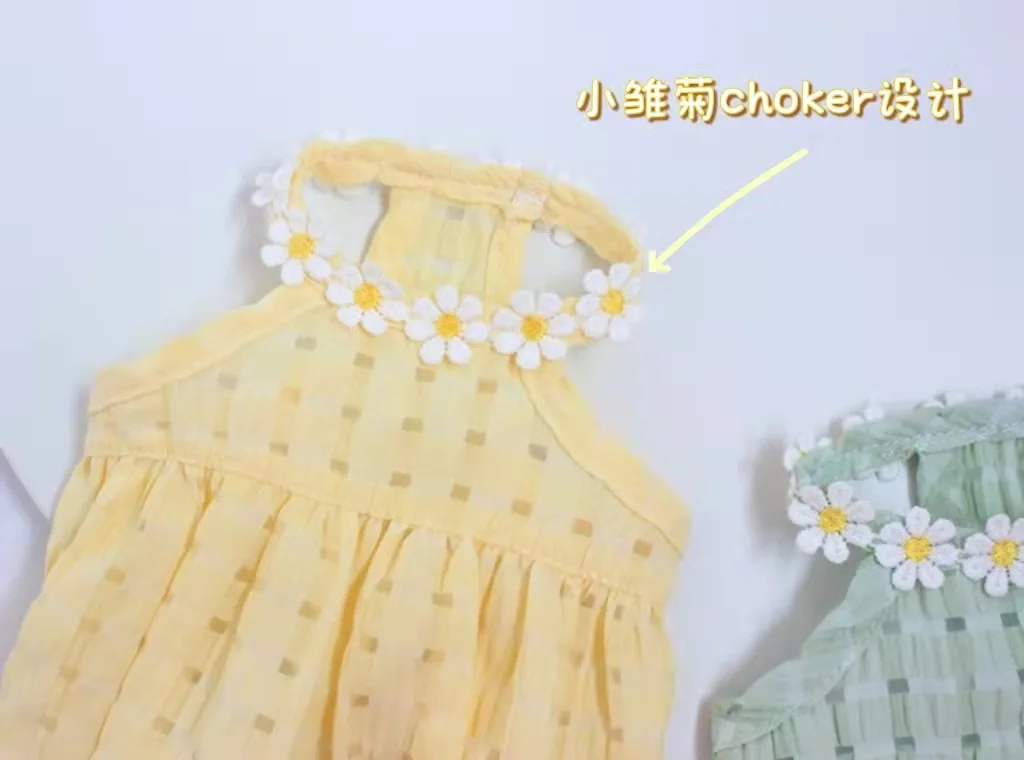 Vestido de algodón fresco para mascotas, falda de Yorkshire, Chihuahua, Pomerania, Poodle, Bichon, ropa de verano - imagen 4