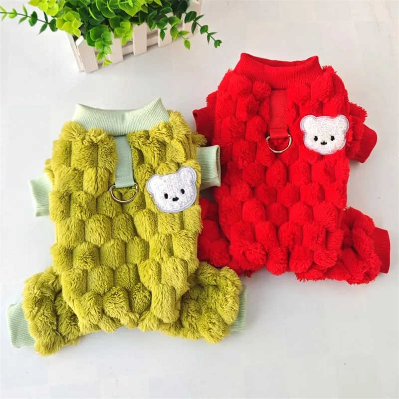 Mono con capucha de lana para perros y gatos – Pijama suave y cálida - imagen 4
