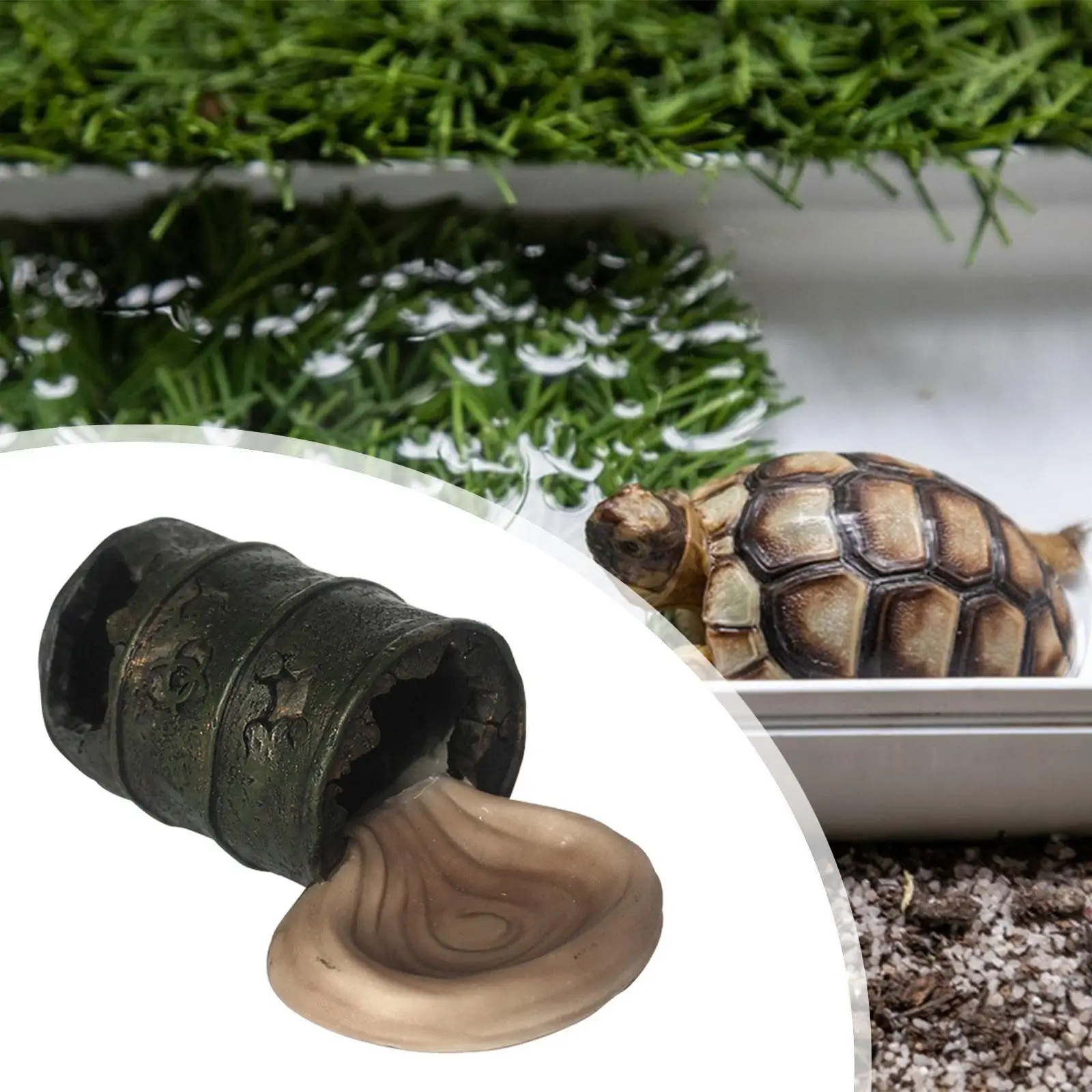 Esconderijo para pecera, decoración de terrario para mascotas, cubo, simulación de reptiles, accesorios para tanque de lavabo de agua para lagartos pequeños, tortugas - imagen 3