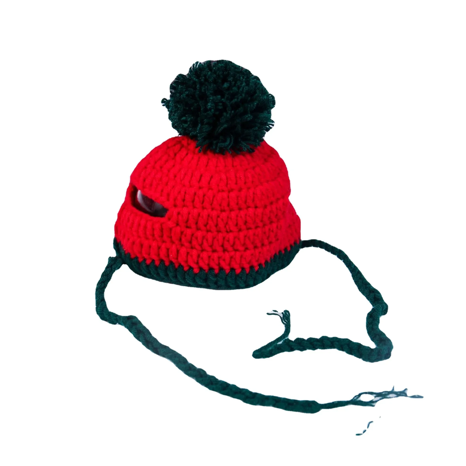 Gorro de lana de invierno para perro, gorro navideño para mascota, bonito gorro de Navidad con bola para el pelo, ropa para gato y perro, sombrero para gato, casco para perro - imagen 5