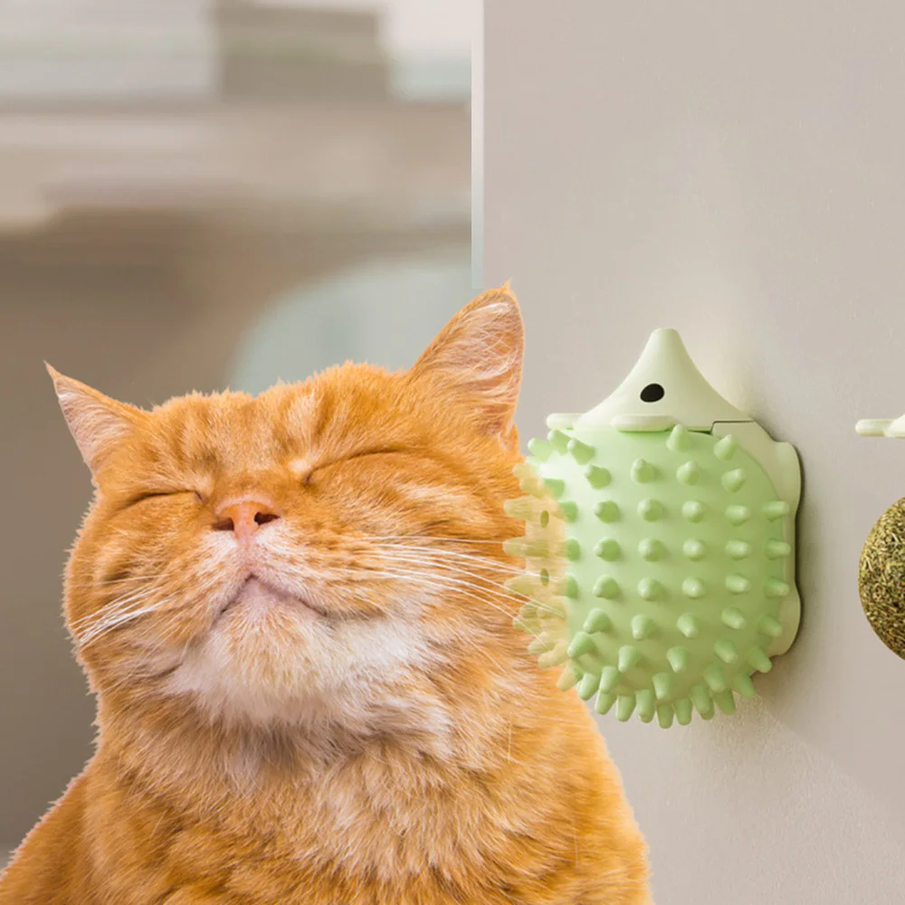 Juguete para rascar y picazón de erizo para gatos, juguete con bola de hierba gatera molar, juguete interactivo para gatos de juguete para aliviar el aburrimiento, - imagen 3
