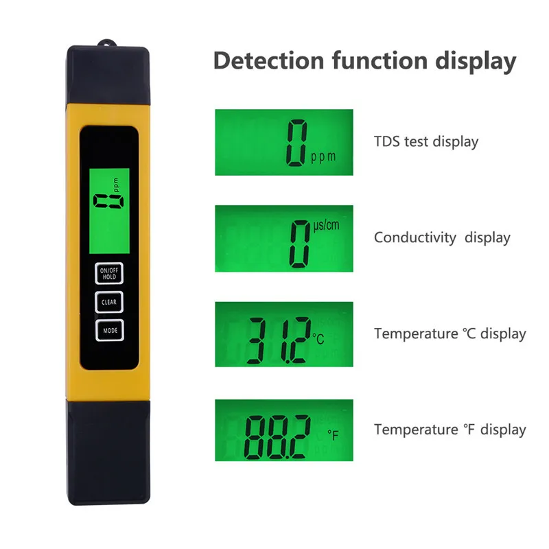 Medidor combinado TDS/EC/PH, medidor de PH Digital de detección de 0-9990ppm, Detector de calidad del agua de alta precisión, pluma de prueba para acuario - imagen 5