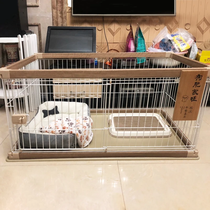 Jaula mediana para perros, valla para mascotas, muebles para el hogar, productos, accesorios, fácil limpieza, Metal, madera, Interior, Exterior, valla de patio portátil - imagen 2