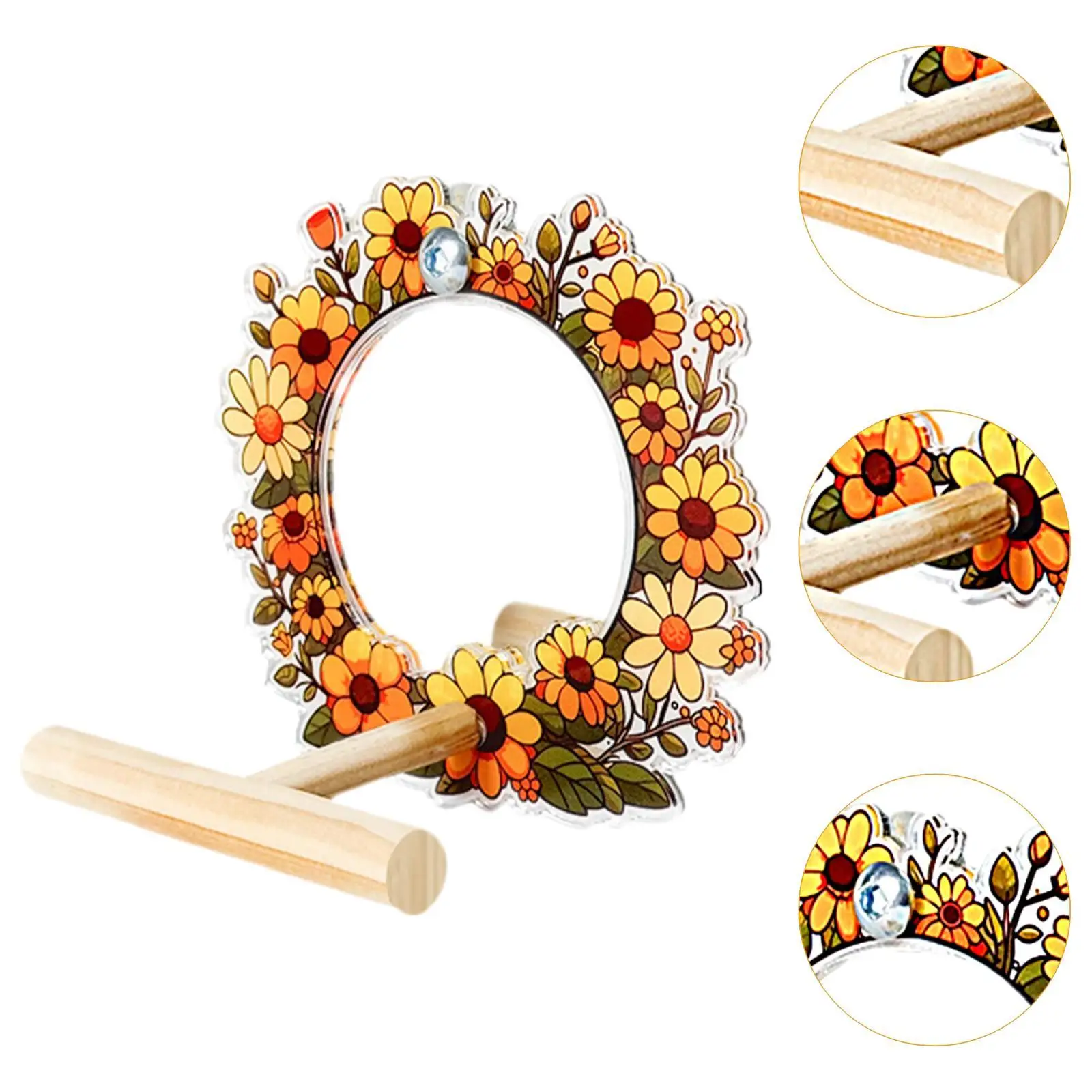 Juguete de columpio para pájaros, divertido juguete con espejo para ahorrar espacio, para canario, africano, gris, guacamayo, Finch - imagen 5