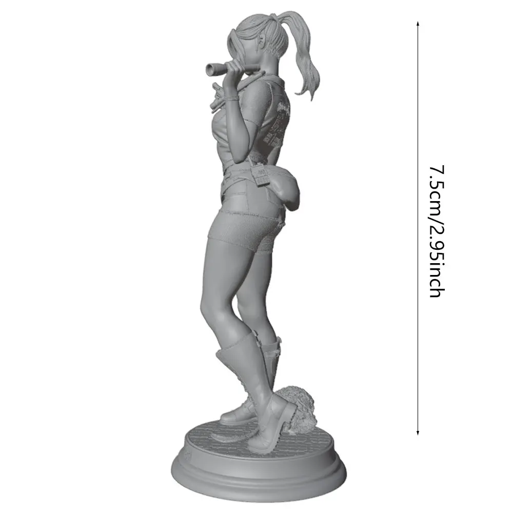 Figura de guerrera femenina en resina 1/24 para pintar a mano, 75mm - imagen 5