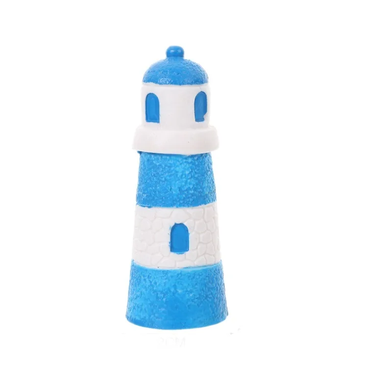 Faro azul decoración acuario mini micro paisaje playa DIY para peceras - imagen 2
