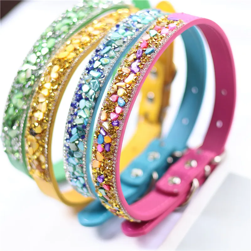 Collar con pedrería ajustable elegante para perros y gatos - imagen 2