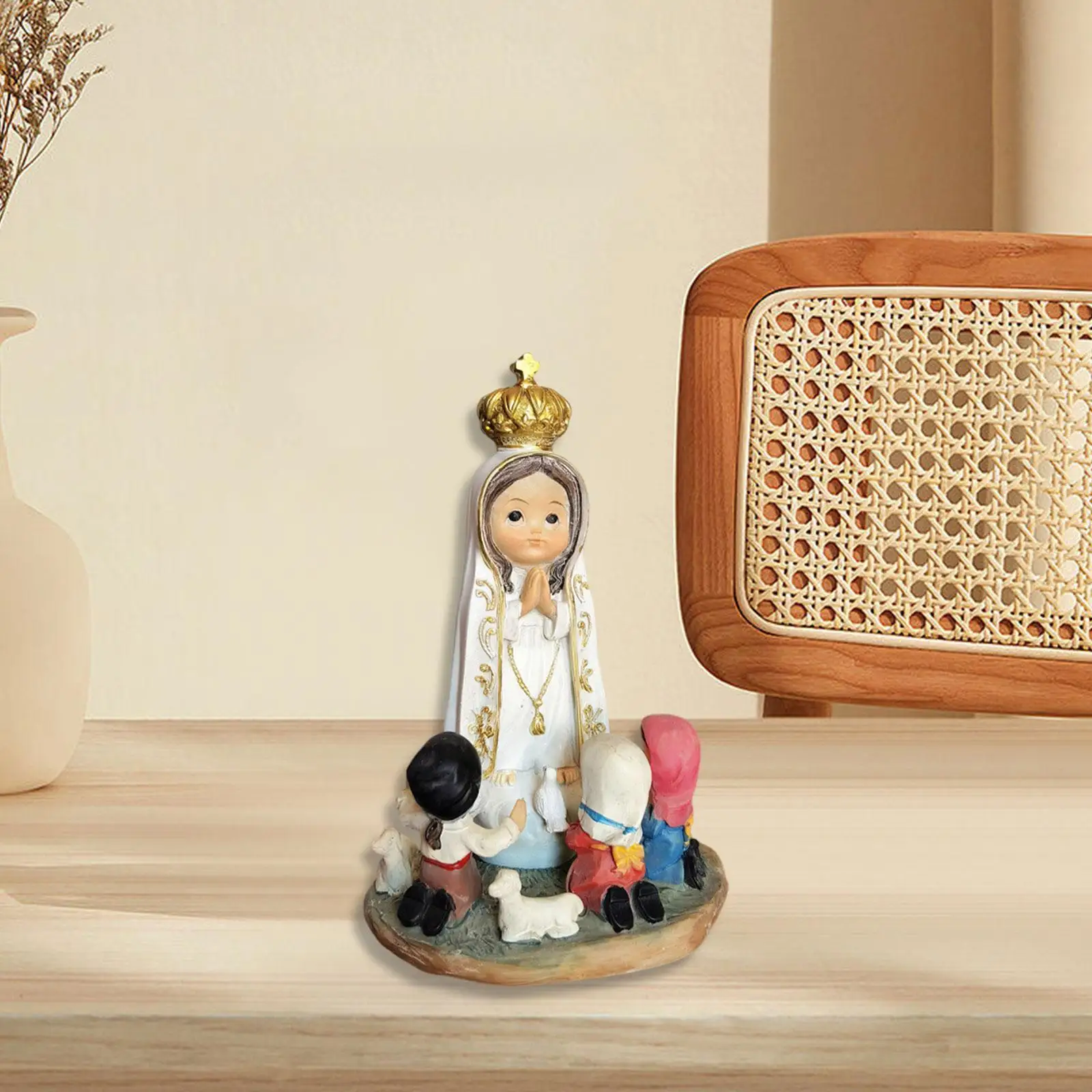 Estatuilla de Natividad, conjunto de Natividad, diseño de escena, escultura de estatua de Navidad, adorno de escritorio para fiestas, centro de mesa festivo, estante para vacaciones - imagen 4