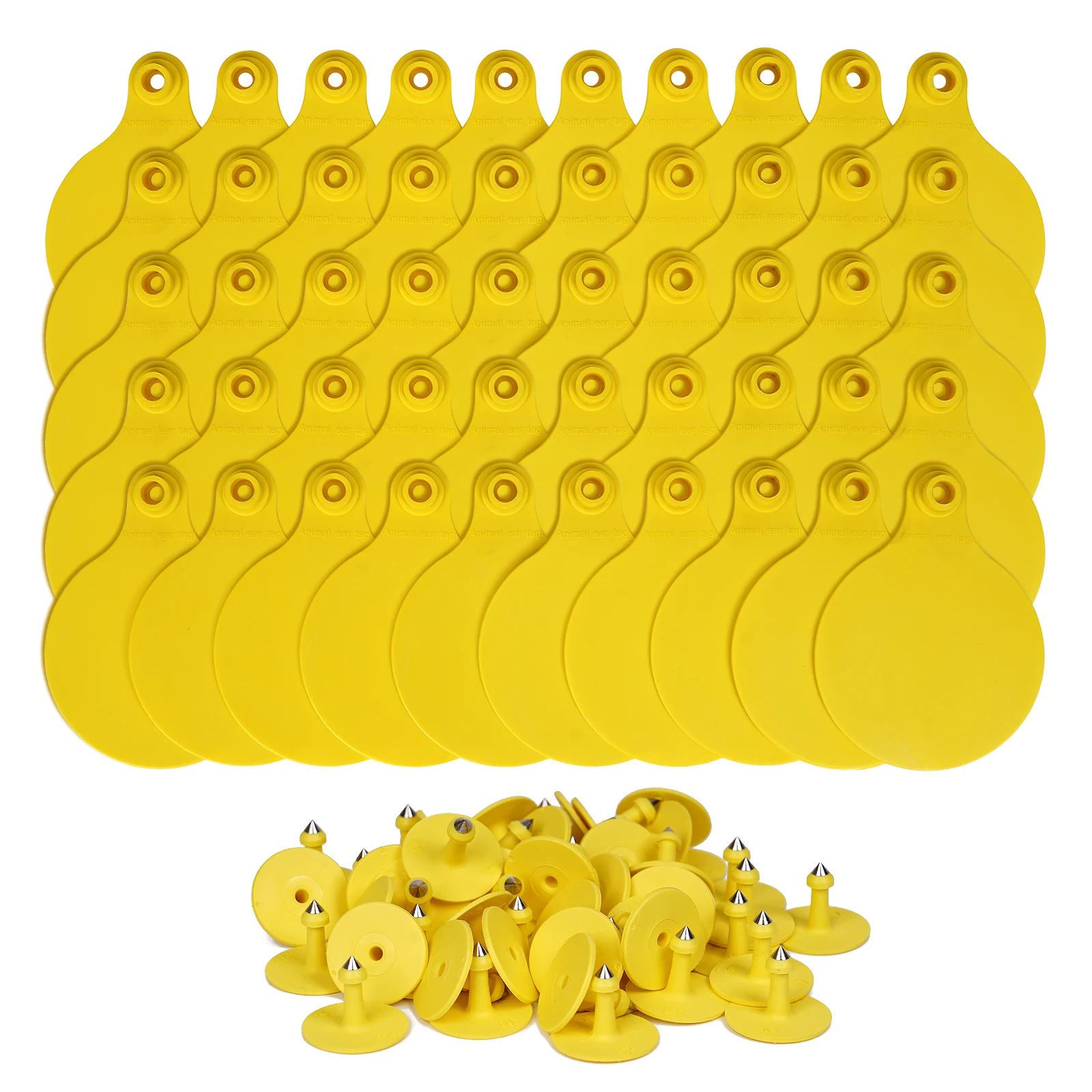 50 juegos de etiquetas para las orejas de animales de granja, etiquetas de identificación de gran tamaño para ganado, vacas, cerdos, cabras, TPU, etiquetas para las orejas de precisión sin palabra