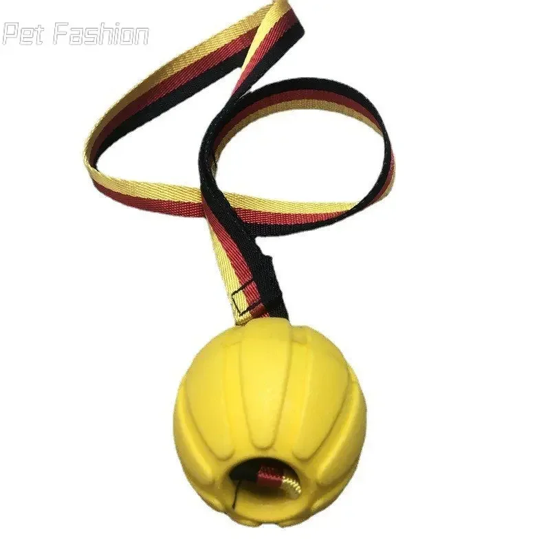 Bola para masticar para perros EVA, pelota de entrenamiento para perros, pelota resistente a mordeduras para cachorros con cuerda, disco volador para mascotas, anillo de entrenamiento, extractor, juguetes para cachorros - imagen 3
