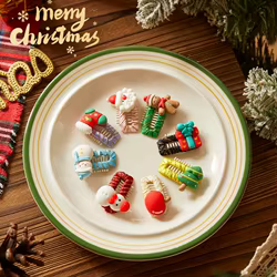 Pinza para el pelo de Navidad y Año Nuevo para gatos y perros, bonito accesorio hecho a mano con lazo para fiesta de disfraces de perros y gatos de peluche maltés