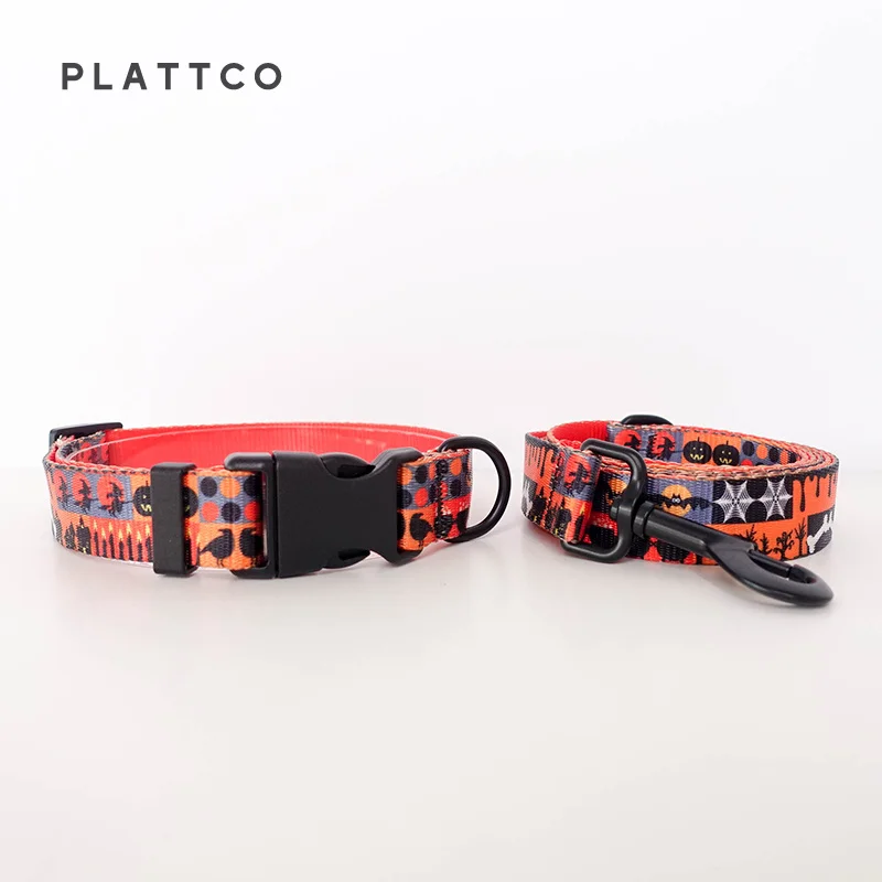 PLATTCO-cordón único con pajarita, HAPPY HALLOWEEN, práctico para caminar al perro, accesorio para perros pequeños, medianos y grandes, talla 5 PDC339 - imagen 3