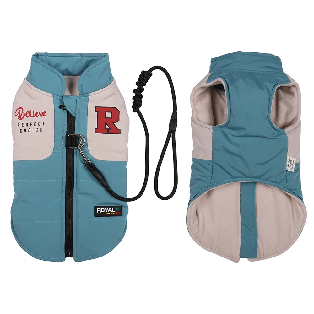 Chaqueta impermeable con arnés y correa para perro, ropa cálida de invierno para perros pequeños y medianos, abrigo para Chihuahua, traje de Bulldog Francés - imagen 4