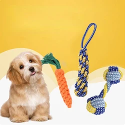 Juguete dental zanahoria para perros – Resistente algodón para limpar dientes