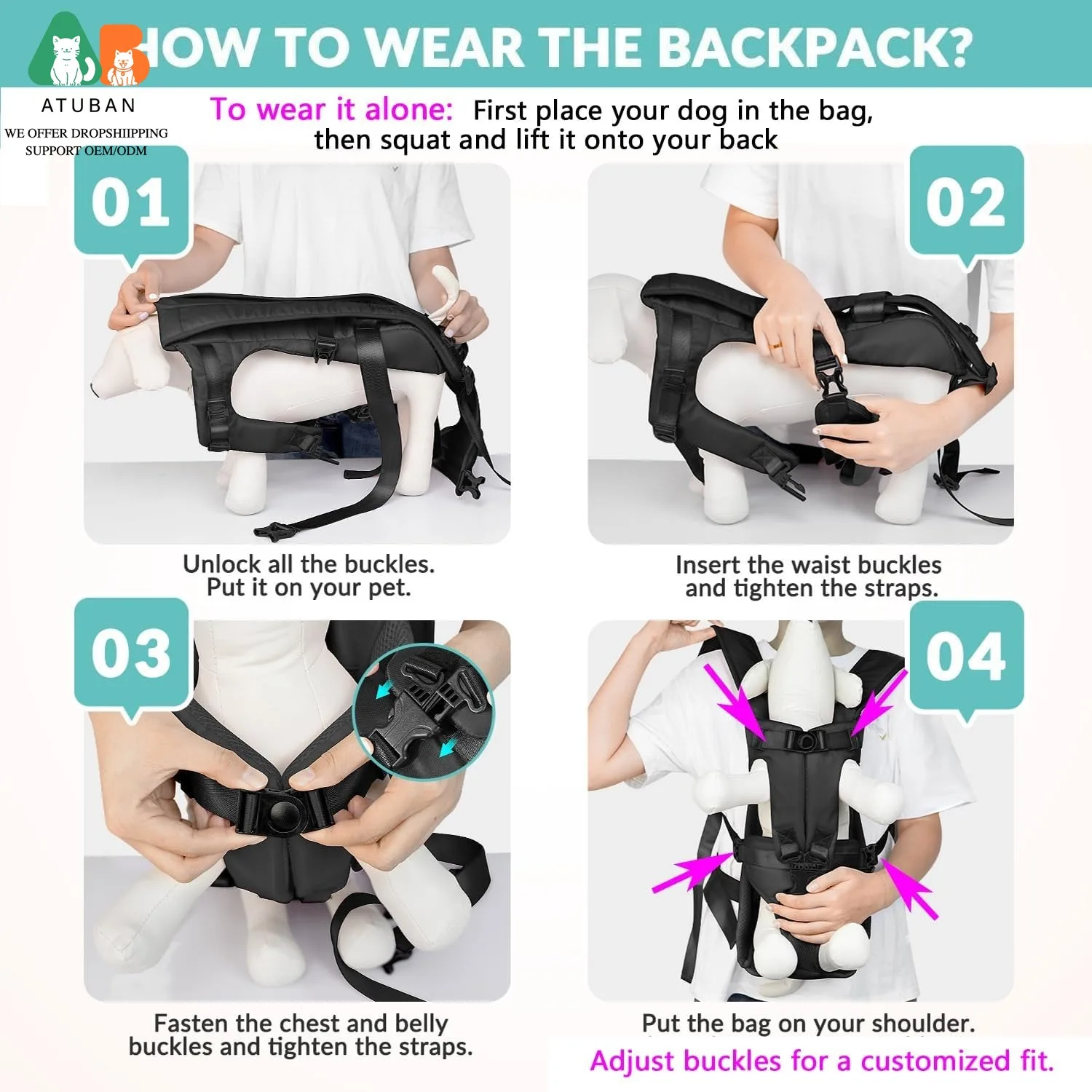 Porta perros deportivo para perros pequeños – Bolso manoslibres - imagen 4