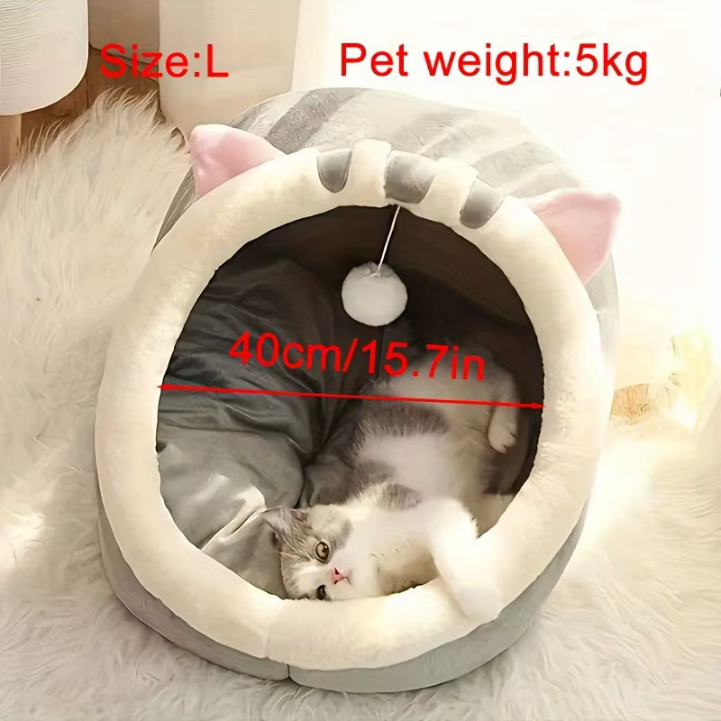 Cama nido acolchada para gatos y perros pequeños – Cueva acogedora - imagen 5