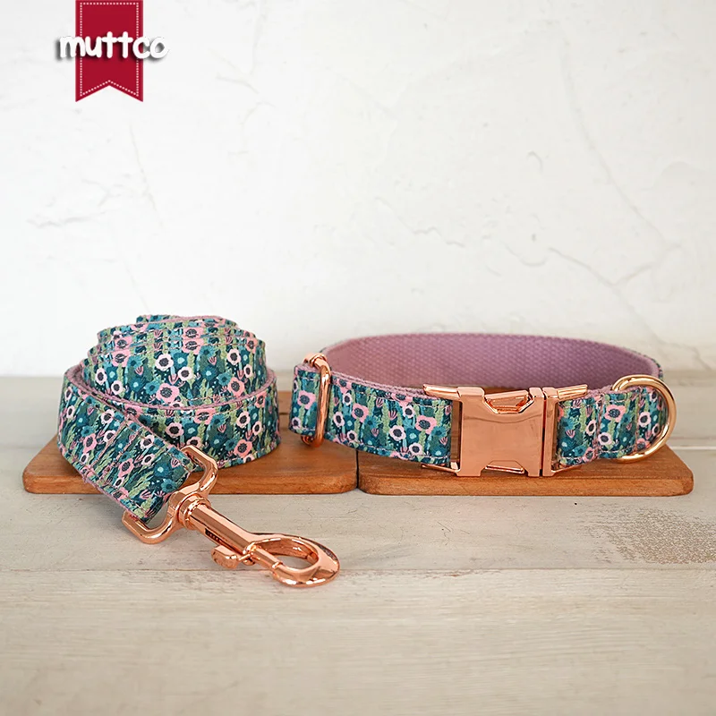 MUTTCO es un collar para perro con estampado vintage JUNGLE VIOLET que muestra un estilo único UDC178 - imagen 3