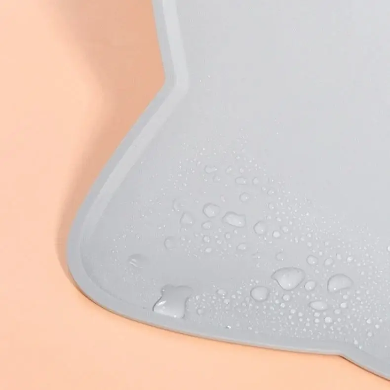 Mantel Individual de silicona con forma de cabeza de gato para mascotas, tapete antideslizante impermeable de calidad alimentaria con borde elevado para cuencos para perros y gatos, duradero a prueba de derrames - imagen 5