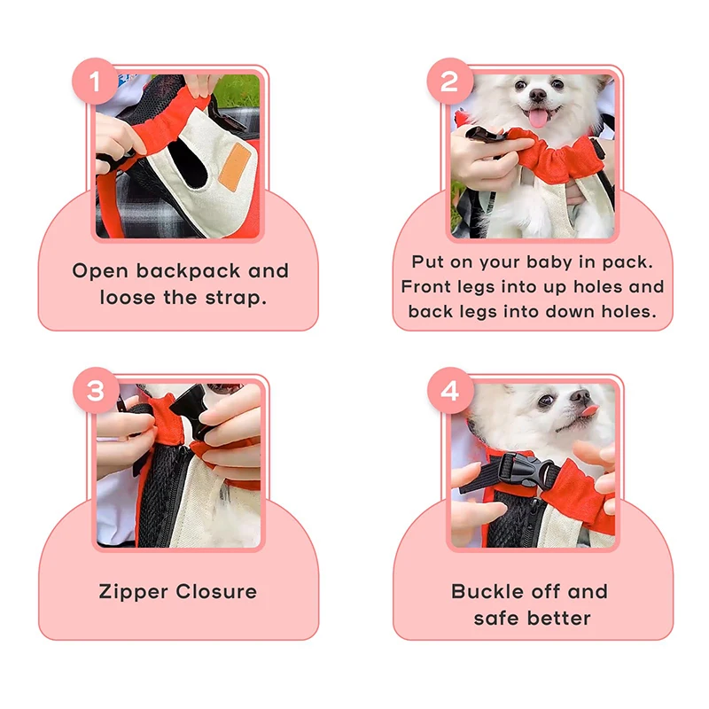 Benepaw-mochila transpirable para perros pequeños y medianos, portador frontal de mascotas manos libres para cachorros y gatos, viajes al aire libre, senderismo y Camping - imagen 5