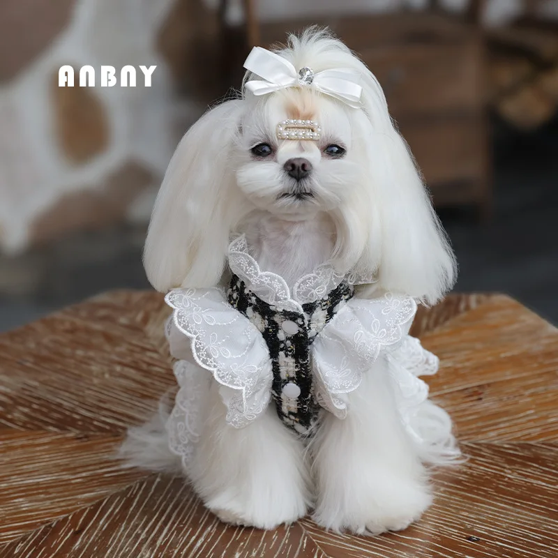 Vestidos de princesa para perros de buena calidad, disfraz de mariposa para niñas, ropa para perros pequeños, ropa de lujo para mascotas, traje maltés - imagen 3