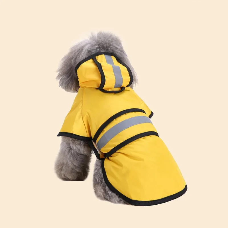 Large Dog Waterproof Raincoat  Adjustable Pet Water Proof Clothes Lightweight Rain Jacket Poncho Hoodies with Strip Reflective - imagen 2