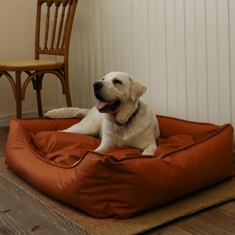 Cama sofá impermeable lavable con aspecto cuero para gatos y perros - imagen 4
