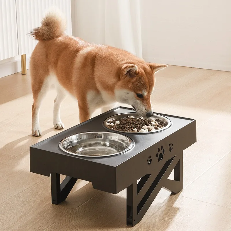 Cuencos ajustables para perros, alimentador doble elevado, alimentación para mascotas, comida para gatos, cuencos de agua con soporte, Tabel elevador de acero inoxidable para perros - imagen 3