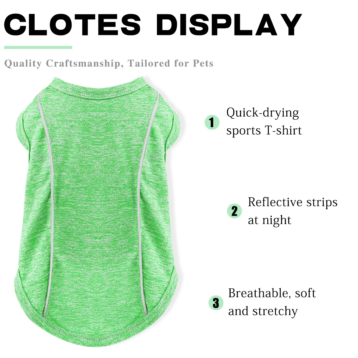 Camisas para perros de protección solar con tiras reflectantes, secado rápido, tela elástica suave, disponible en tamaños para perros pequeños a grandes - imagen 4