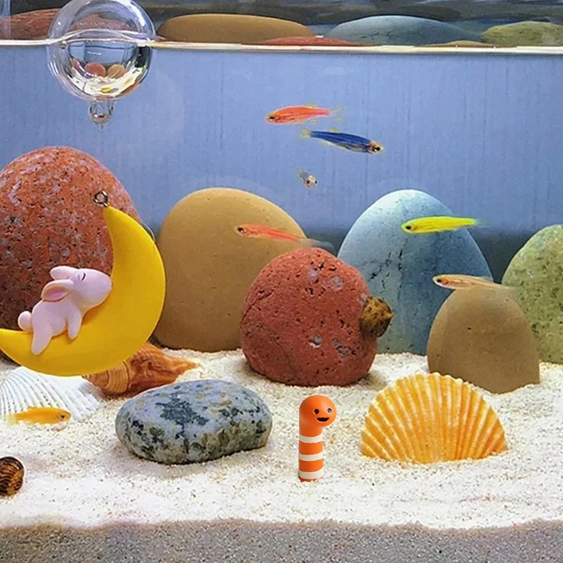 2 unids/set accesorios de decoración de acuario decoración de estantería de animales lindos decoración del hogar ornamento de paisajismo decoración de pecera - imagen 5