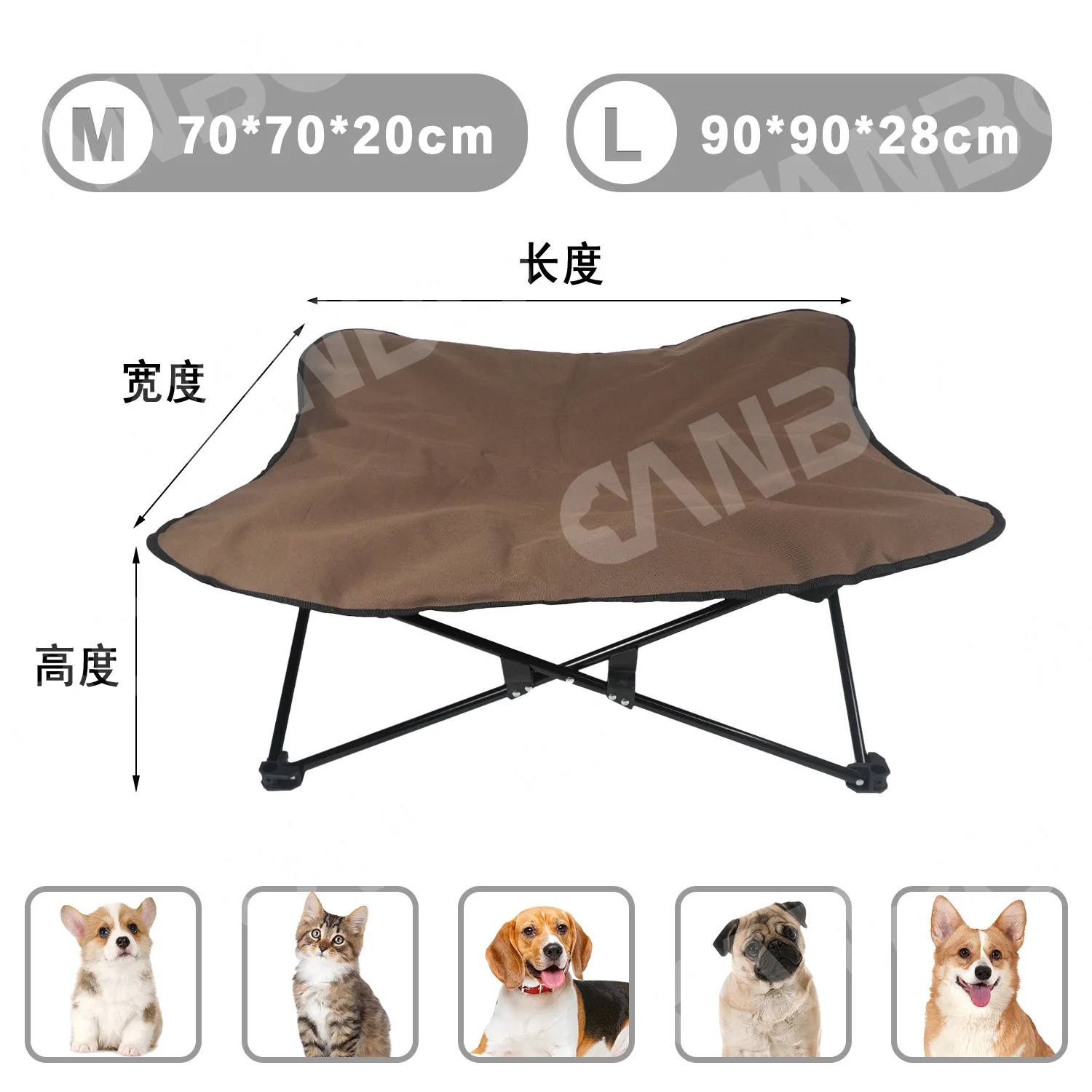Cama elevada para perros de otoño e invierno, perrera de tubo de hierro extraíble para exteriores, cama de campamento para perros y mascotas, productos para mascotas - imagen 4