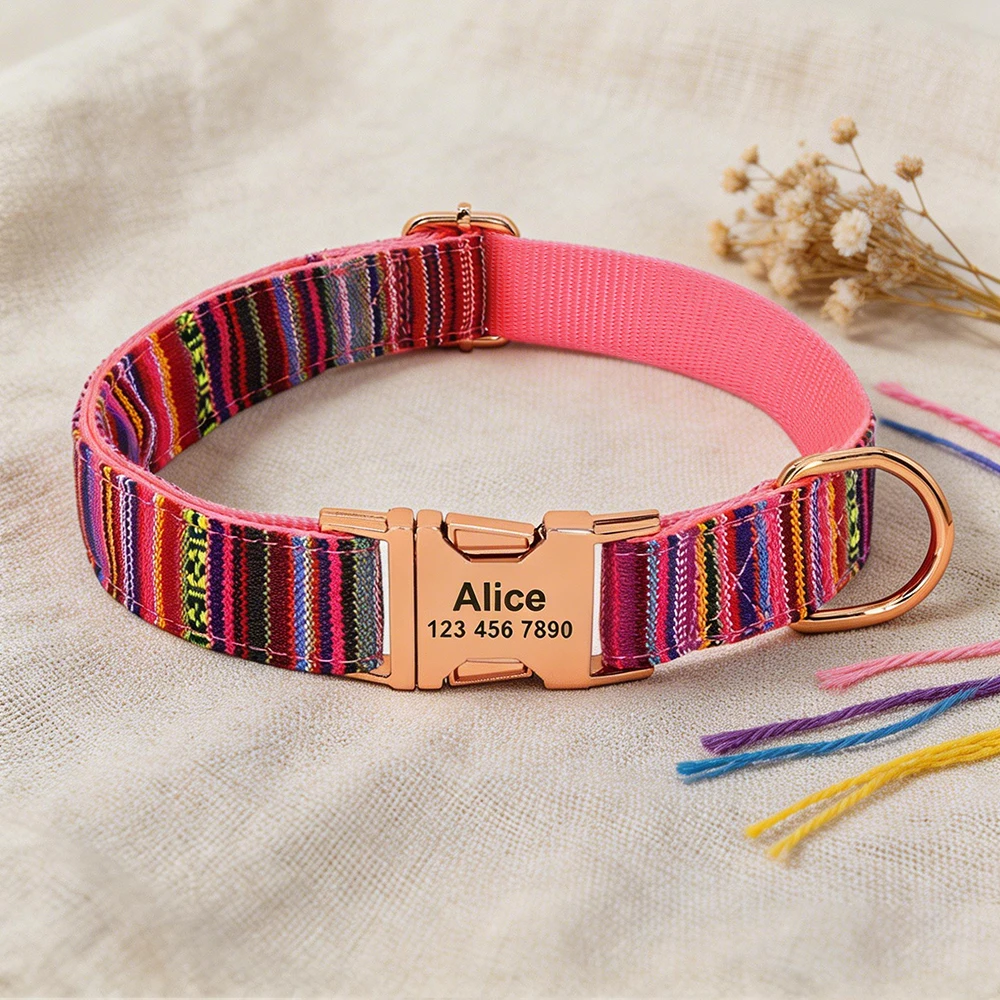 Collar personalizado para perro con nombre grabado