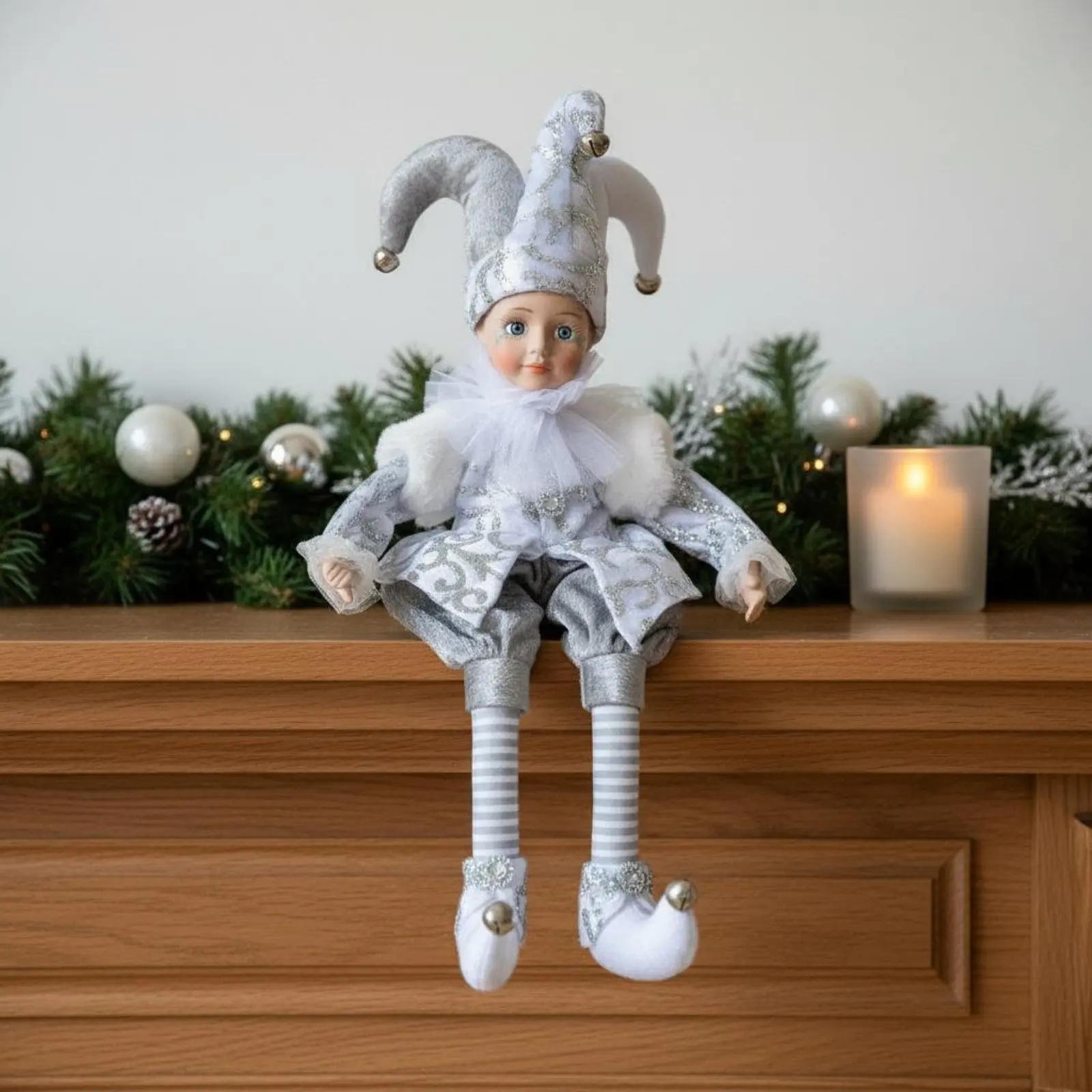 Muñeco payaso sentado para gatos y perros – Decoración navideña - imagen 3