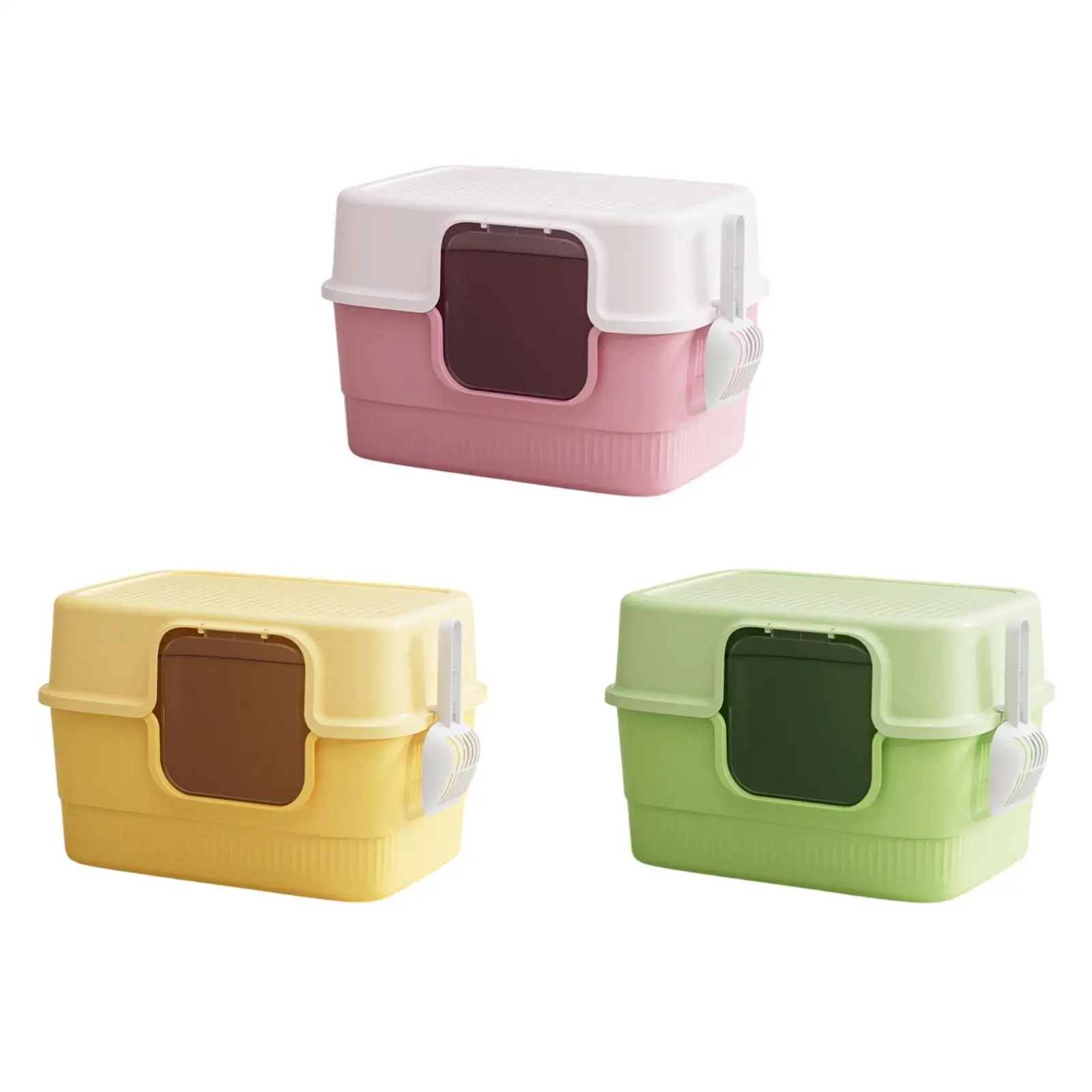 Fully Covered Cat Litter Box Pet Cat Toilet Sandbox Pet Litter Tray for Small Pets