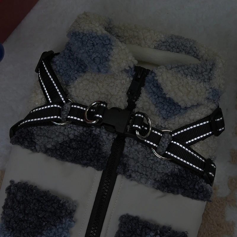 Chaqueta de invierno con arnés para perro, ropa cálida para perros pequeños y medianos, abrigo a prueba de viento para mascotas, disfraz de Chihuahua y Bulldog Francés - imagen 5