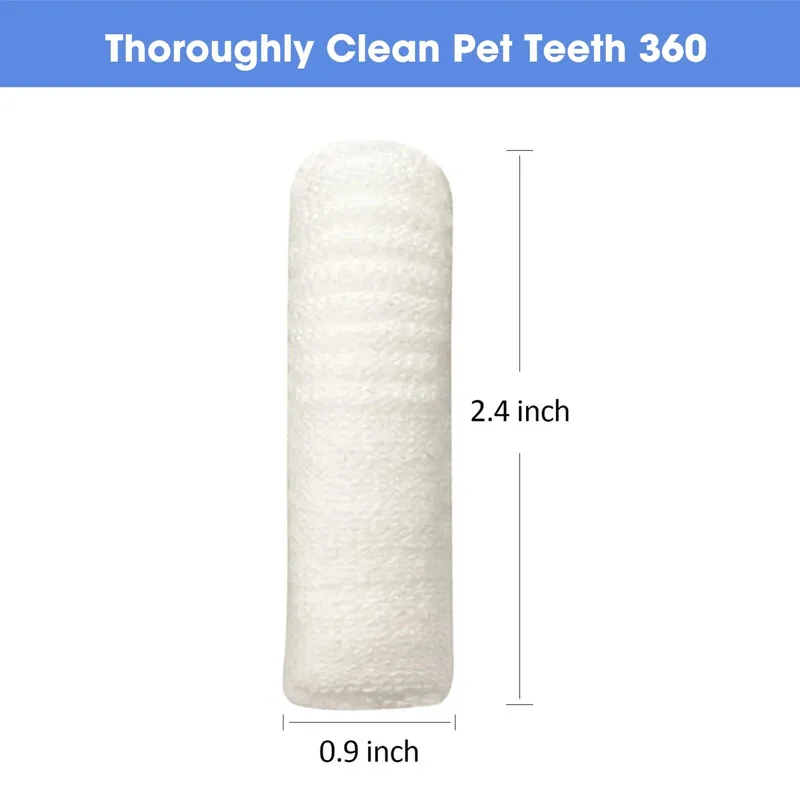 Cepillo de dedos blanco para limpieza dental de mascotas