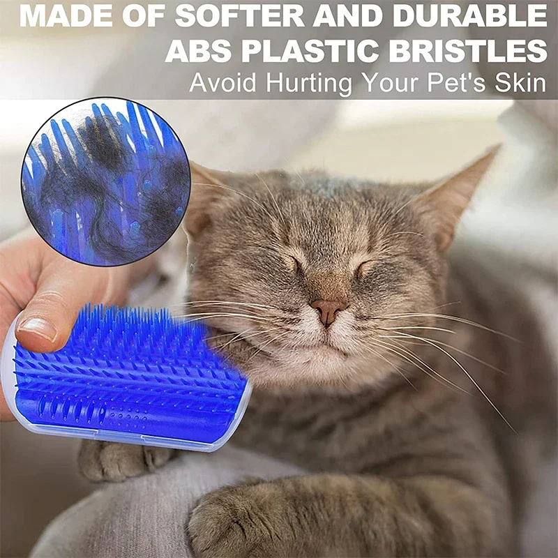 Autoestimador para gatos con hierba gatera, peine suave para masaje de esquina de pared para gatos, cepillo para frotar la cara con un peine para cosquillas, suministro de aseo para mascotas - imagen 5