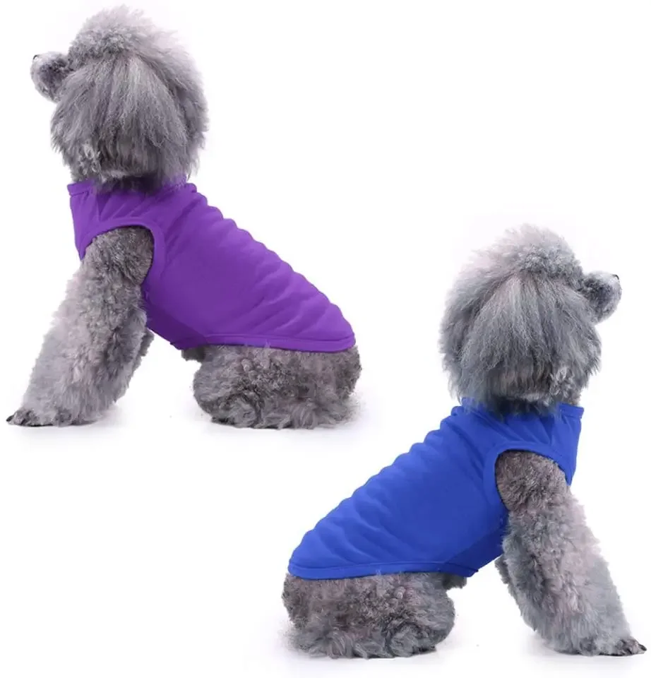 Camisas de algodón puro para perros, ropa en blanco para cachorros, camiseta suave y fina para perros pequeños, medianos y grandes, chaleco para cachorros, camisetas con parte inferior para gatos - imagen 3