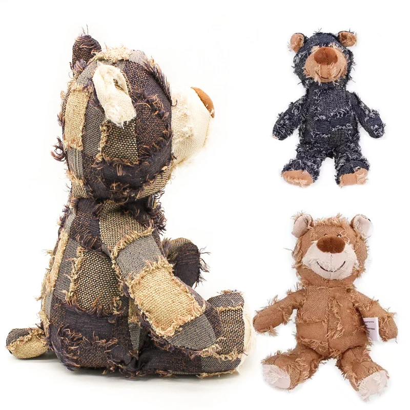 Juguete de peluche de oso chirriante para perro, resistente a las mordeduras, para perros pequeños y medianos, Bulldog Francés, Beagle, accesorios para mascotas